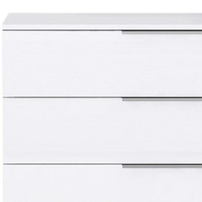 62" White Wood Six Drawer Double Dresser