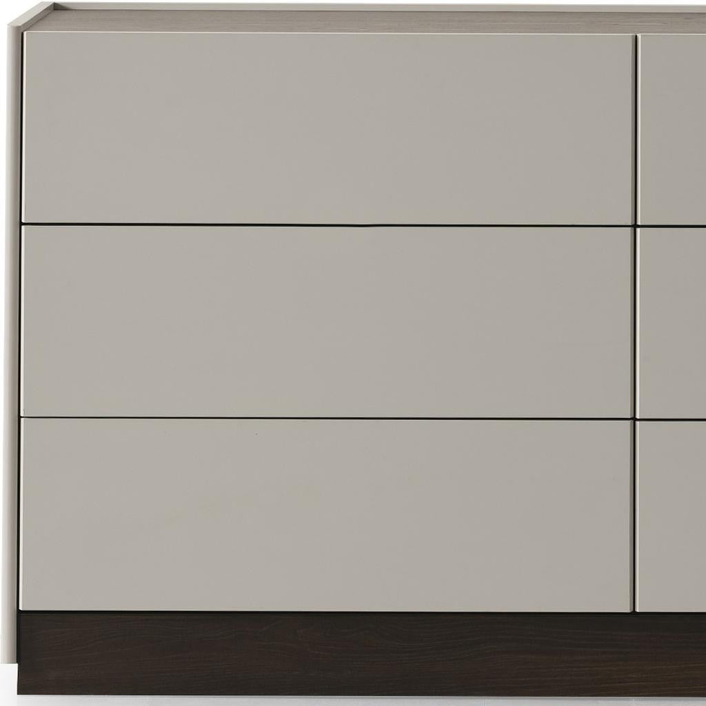 60" Gray Wood Six Drawer Double Dresser