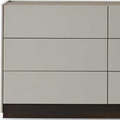 60" Gray Wood Six Drawer Double Dresser