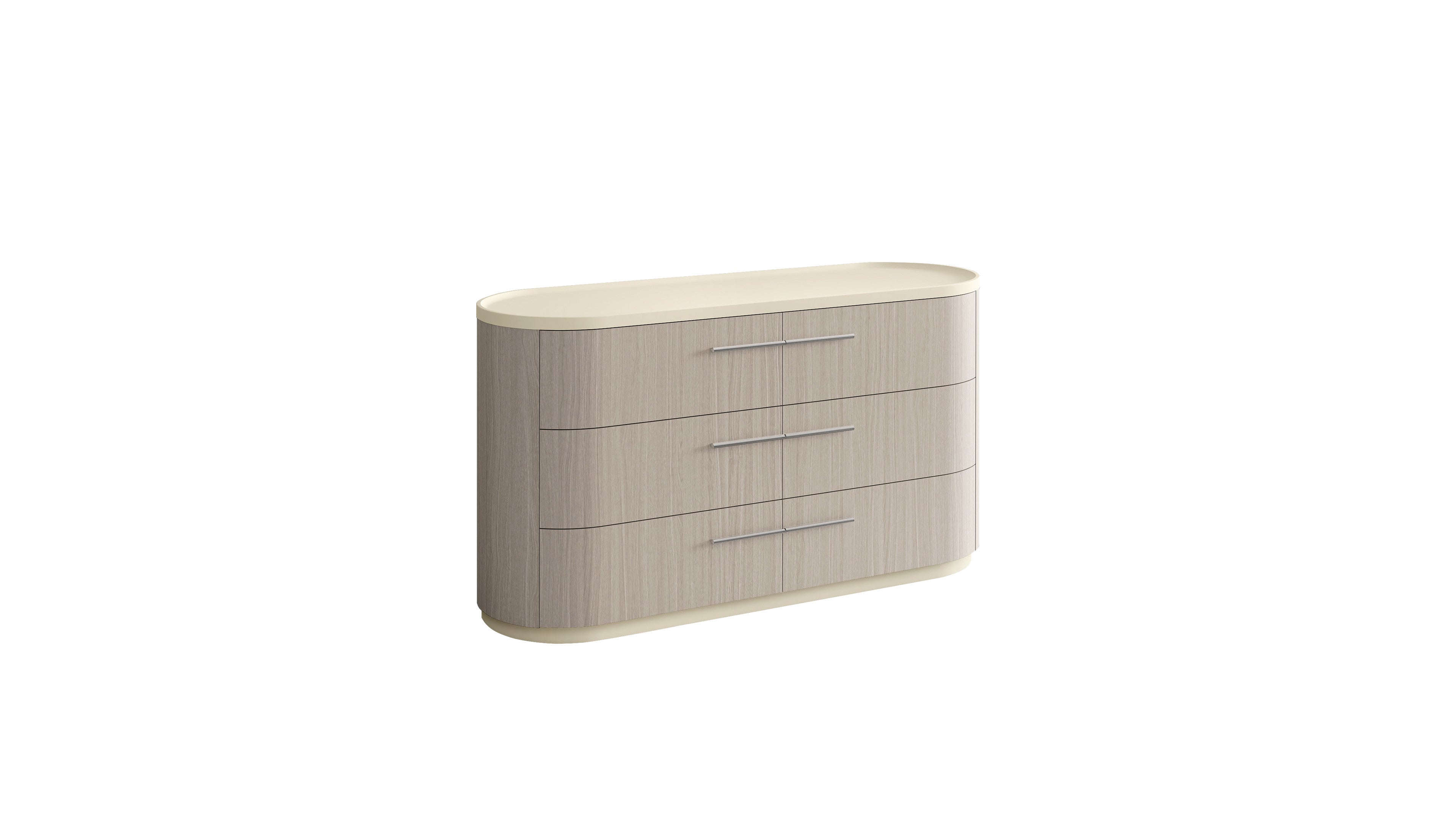 60" Beige Wood Six Drawer Double Dresser