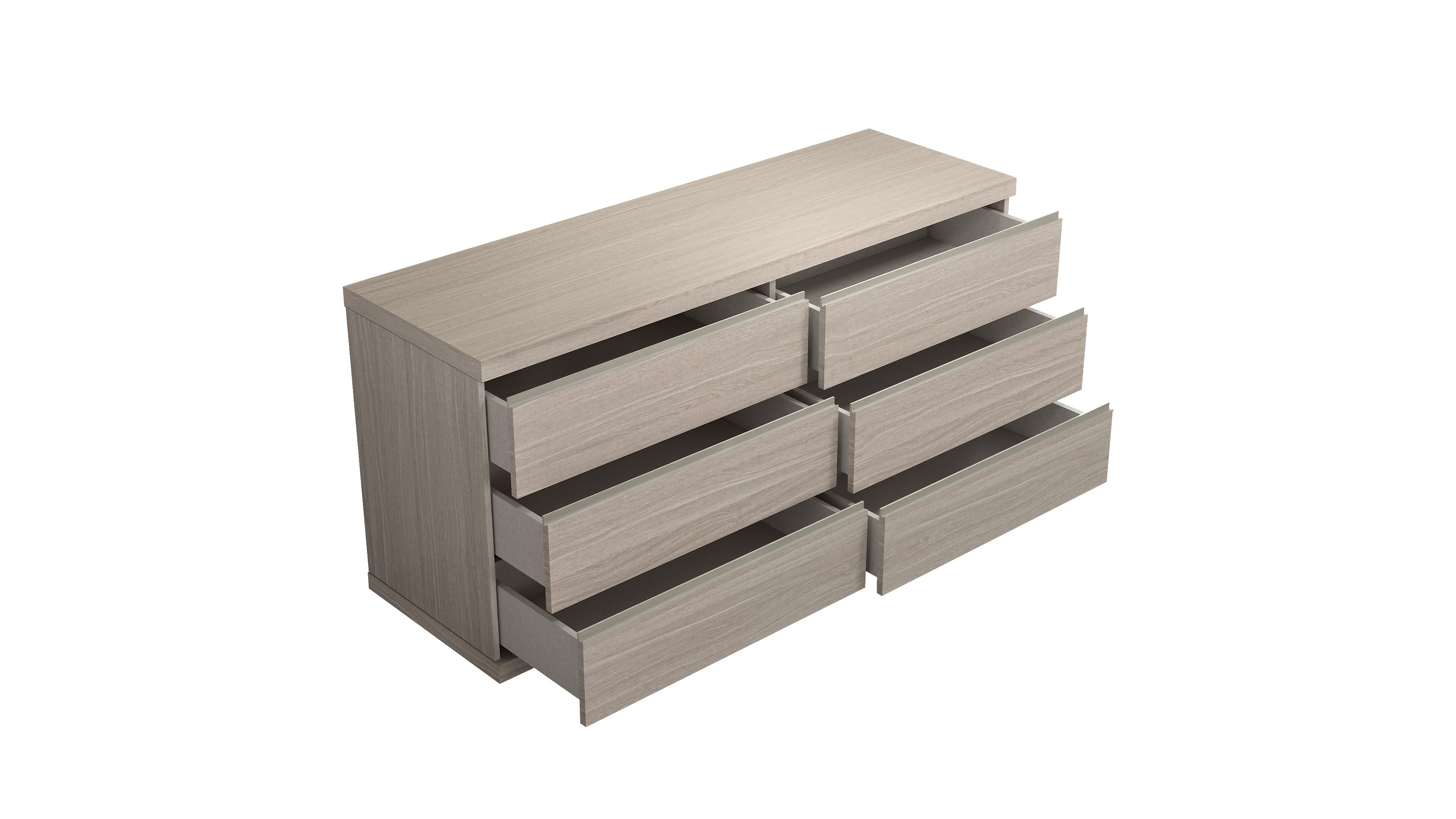 63" Beige Wood Six Drawer Double Dresser