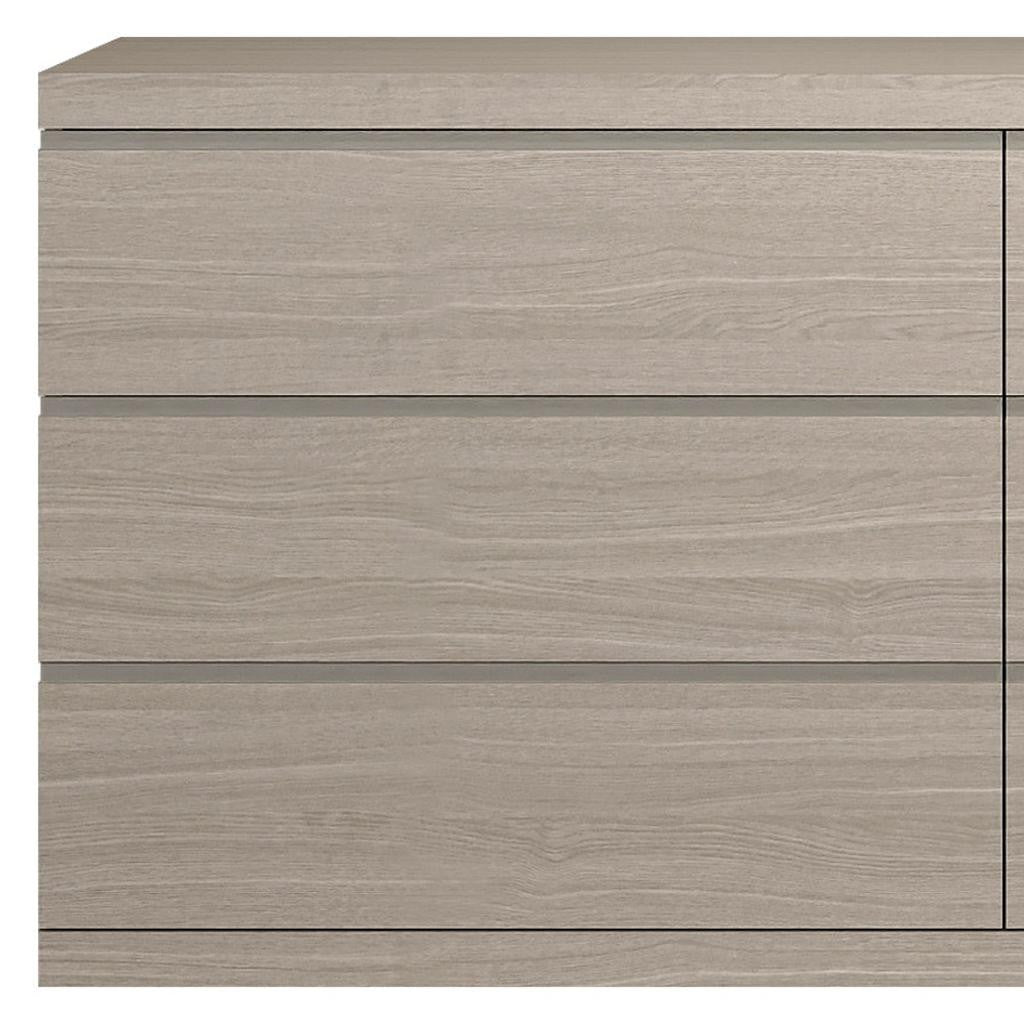 63" Beige Wood Six Drawer Double Dresser