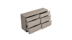 56" Beige Wood Six Drawer Double Dresser