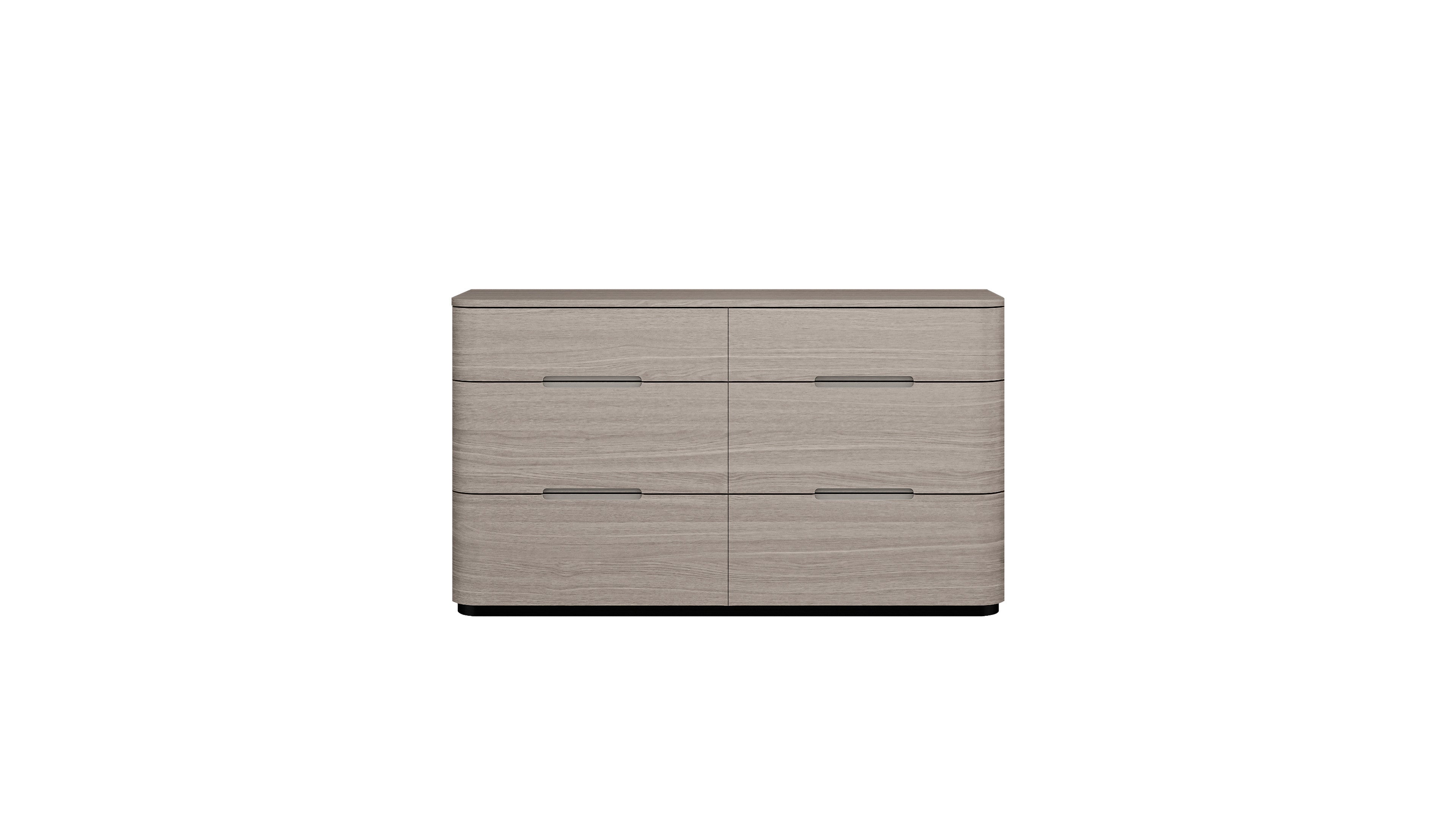 56" Beige Wood Six Drawer Double Dresser