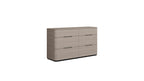 56" Beige Wood Six Drawer Double Dresser