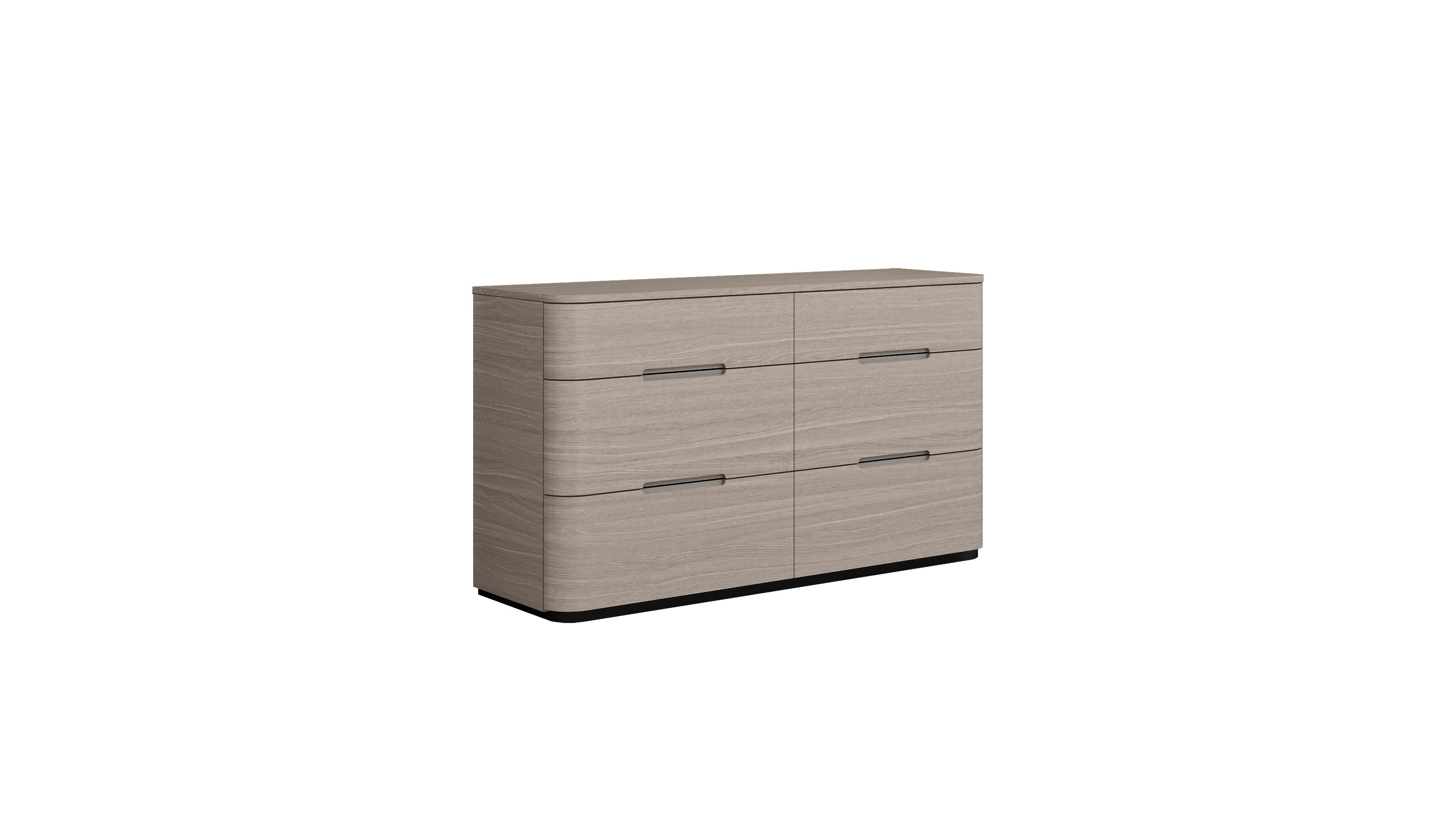 56" Beige Wood Six Drawer Double Dresser