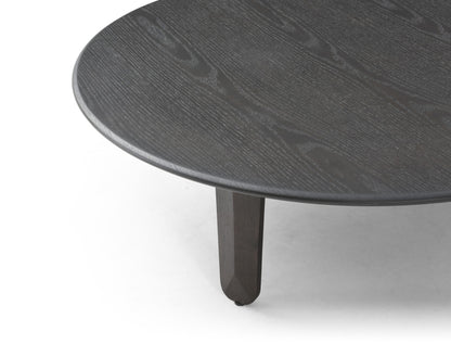 41" Black Solid Wood Round Coffee Table