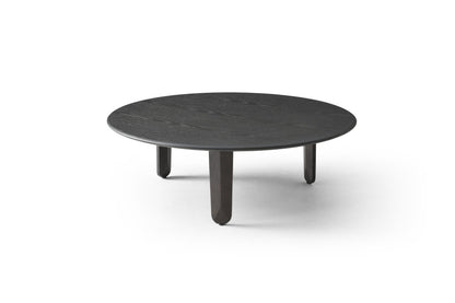 41" Black Solid Wood Round Coffee Table