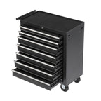 15" Black Multi-Tier Steel Rolling Cabinet With Lid