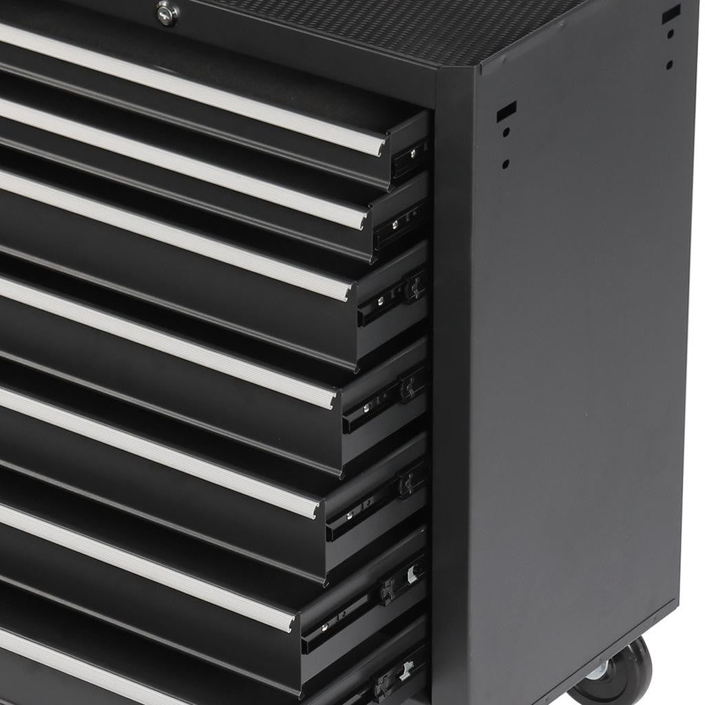 15" Black Multi-Tier Steel Rolling Cabinet With Lid