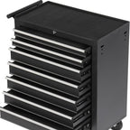 15" Black Multi-Tier Steel Rolling Cabinet With Lid