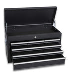 Set of Two Black Multi-Tier Steel Rolling Cabinet With Lid