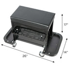 Set of Two Black Multi-Tier Steel Rolling Cabinet With Lid