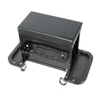 Set of Two Black Multi-Tier Steel Rolling Cabinet With Lid