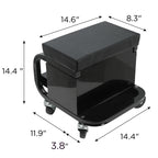 13" Black Multi-Tier Steel Rolling Cabinet With Lid