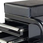 13" Black Multi-Tier Steel Rolling Cabinet With Lid