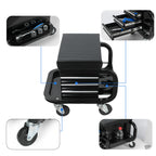 13" Black Multi-Tier Steel Rolling Cabinet With Lid