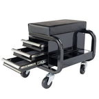 13" Black Multi-Tier Steel Rolling Cabinet With Lid