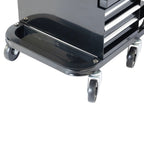 13" Black Multi-Tier Steel Rolling Cabinet With Lid