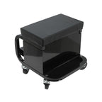 13" Black Multi-Tier Steel Rolling Cabinet With Lid