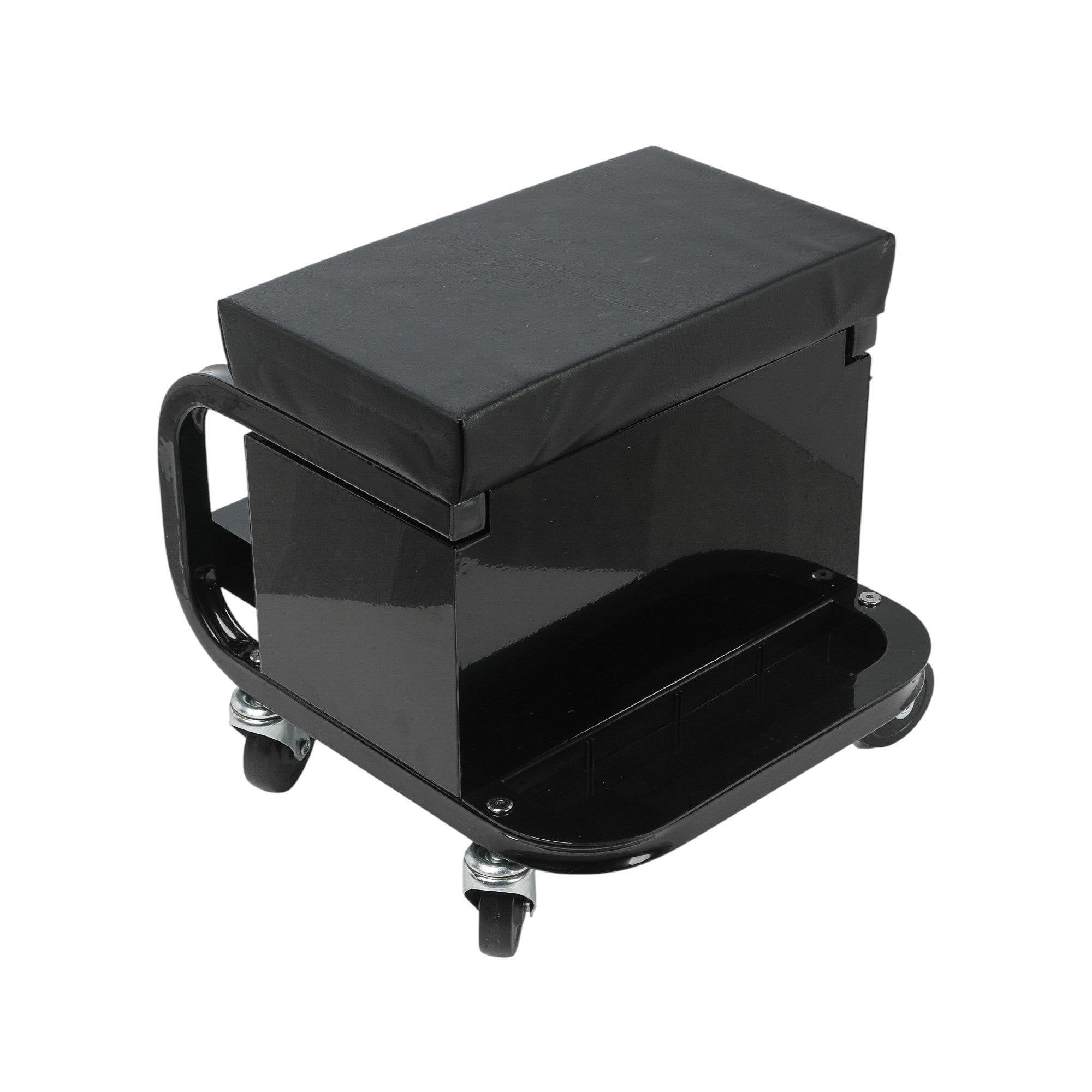 13" Black Multi-Tier Steel Rolling Cabinet With Lid