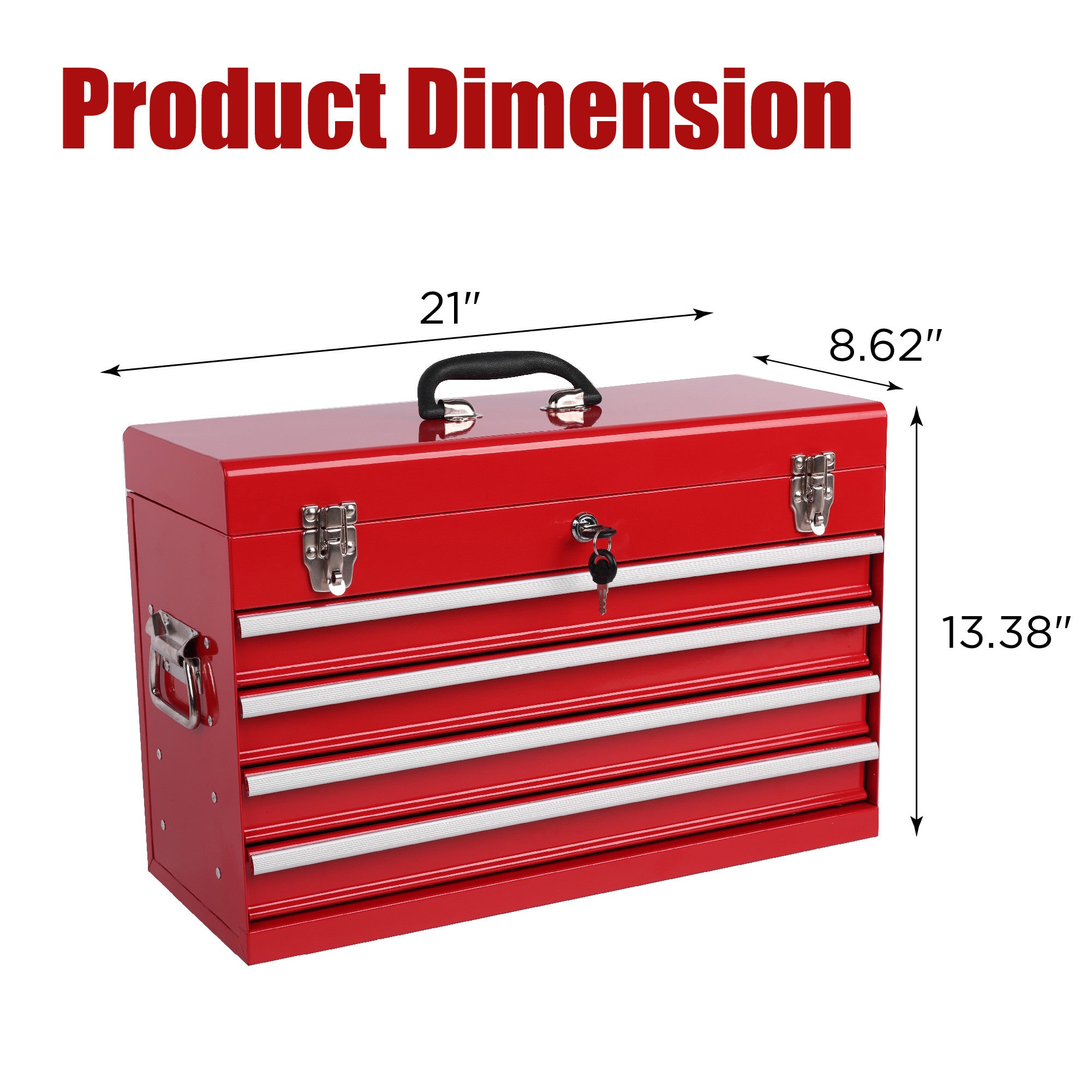 10" Red Multi-Tier Steel Cube or Bin With Lid