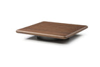 39" Brown and Silver Wood and Stainless Steel Square Pedestal Coffee Table