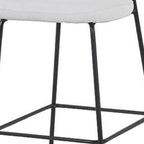 Set of Two 26" Cream and Black Fabric and Metal Counter Height Bar Chairs