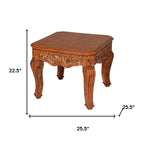 23" Oak Wood Square End Table