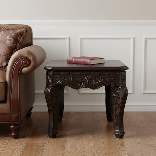 23" Espresso Wood Square End Table