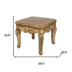 23" Golden Brown Wood Square End Table