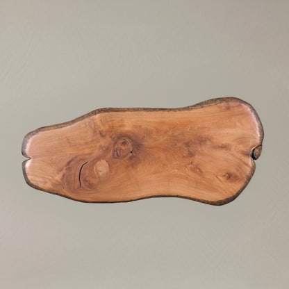 51" Dark Brown Reclaimed Wood and Solid Wood Free Form Pedestal Console Table