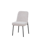 Set of Two Cream and Black Fabric and Wood Dining Side Chairs