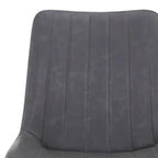 Set of Two Gray and Black Faux Leather and Wood Dining Side Chairs