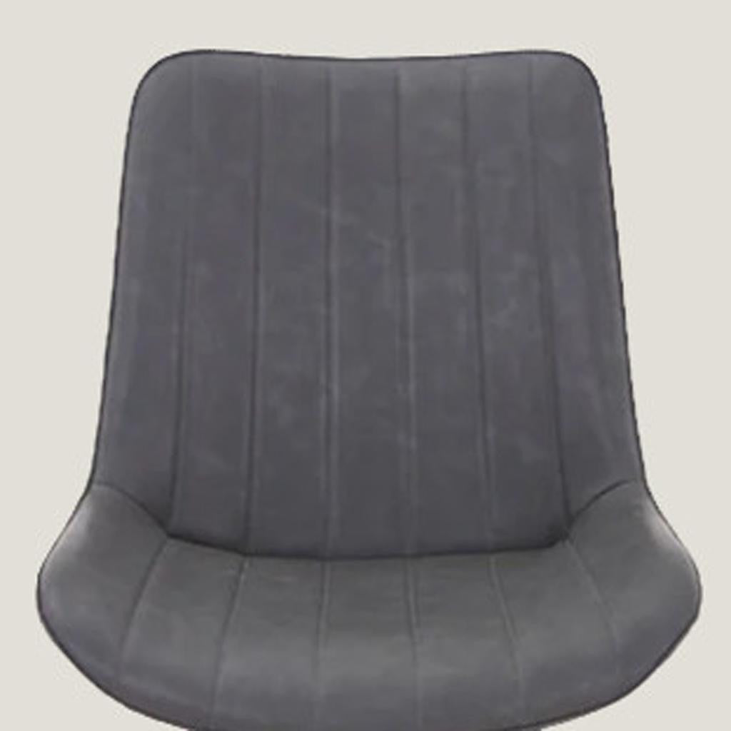 Set of Two Gray and Black Faux Leather and Wood Dining Side Chairs