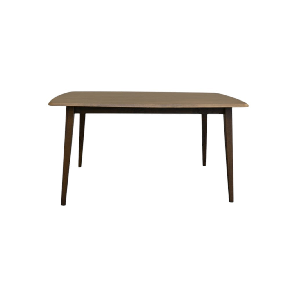 59" Walnut and Black Solid Wood Dining Table