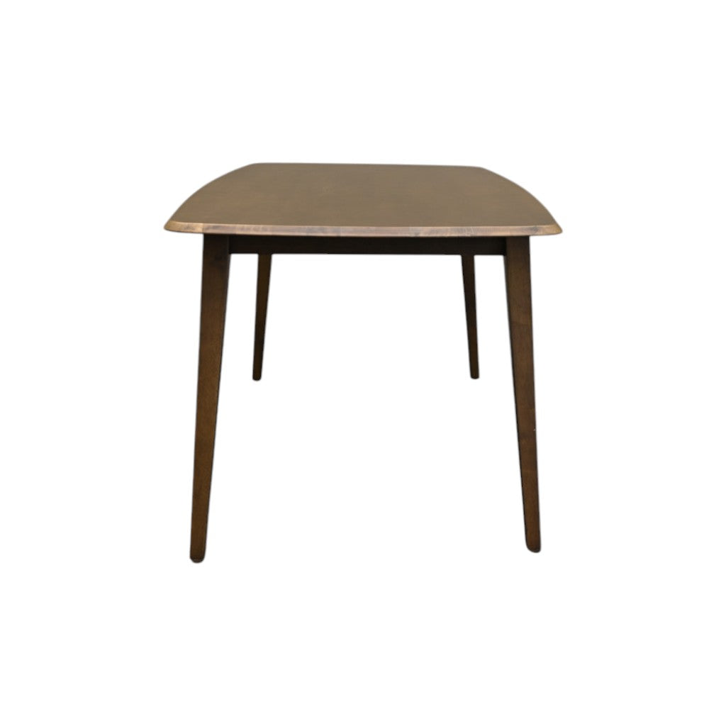 59" Walnut and Black Solid Wood Dining Table