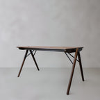 53" Walnut Wood Trestle Base Dining Table