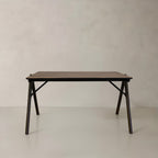 53" Walnut Wood Trestle Base Dining Table