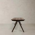 53" Walnut Wood Trestle Base Dining Table