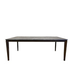 63" Gray and Walnut Faux Marble and Wood Dining Table