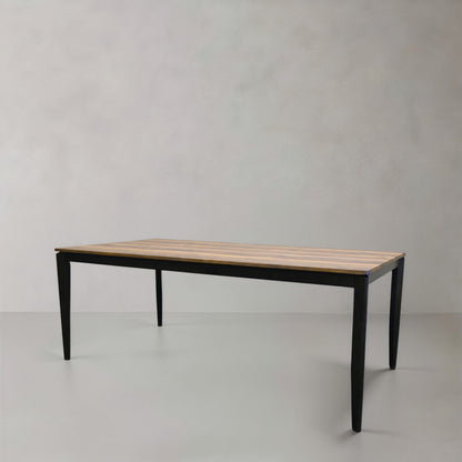 63" Walnut and Black Wood Dining Table