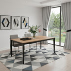 63" Walnut and Black Wood Dining Table