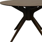 47" Walnut Solid Wood Pedestal Base Round Top Dining Table