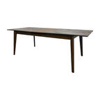 86" Gray and Walnut Wood Self-Storing Leaf Extendable Dining Table