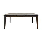 86" Gray and Walnut Wood Self-Storing Leaf Extendable Dining Table
