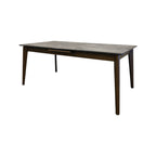 86" Gray and Walnut Wood Self-Storing Leaf Extendable Dining Table