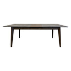 86" Gray and Walnut Wood Self-Storing Leaf Extendable Dining Table