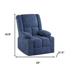 32" Blue Heated Massage Lift Assist Power Recliner With USB