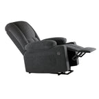 32" Gray Heated Massage Lift Assist Power Recliner With USB